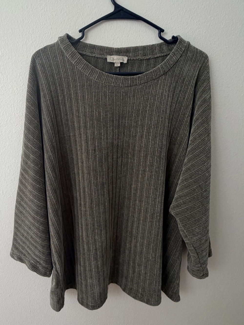 Chenault Ribbed Scoop-Neck Sweater in Olive